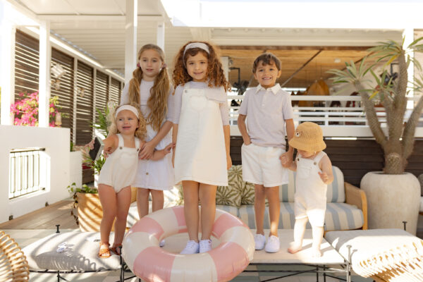 AP ivory denim stripe collection