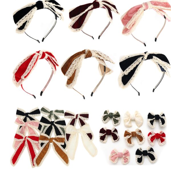 AP velvet ivory lace Hair accessories